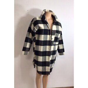 Buffalo Plaid Wool Coat Womens Large